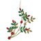 8.5" Glitter Wire Jewel Flower Branch Ornament: Red/Green